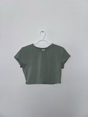 TNA Cropped Crew Tee in Sage